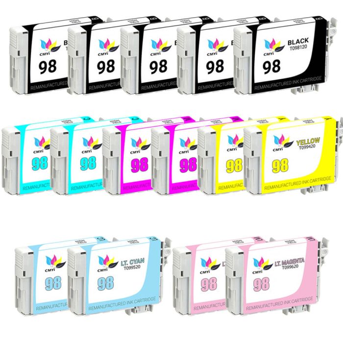 Epson 98 99 T098 T099 Black & Color 15-pack HY Ink Cartridges
