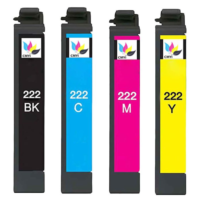 Epson Claria 222 Ink Cartridges Combo Pack of 4: 1 Black, 1 Cyan, 1 Magenta, 1 Yellow