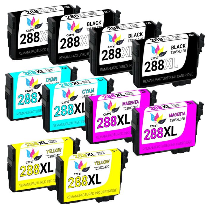 Epson 288XL T288XL Black & Color 10-pack HY Ink Cartridges