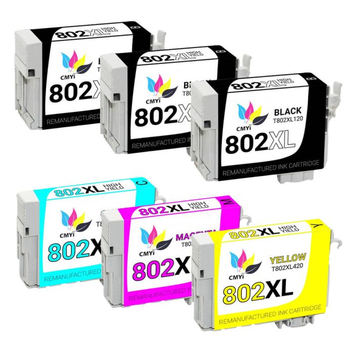 Epson 802XL ink cartridges combo pack 6