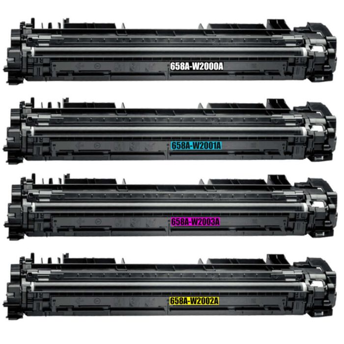 HP 658A Toner Cartridges 4-Pack: 1 Black, 1 Cyan, 1 Magenta and 1 Yellow