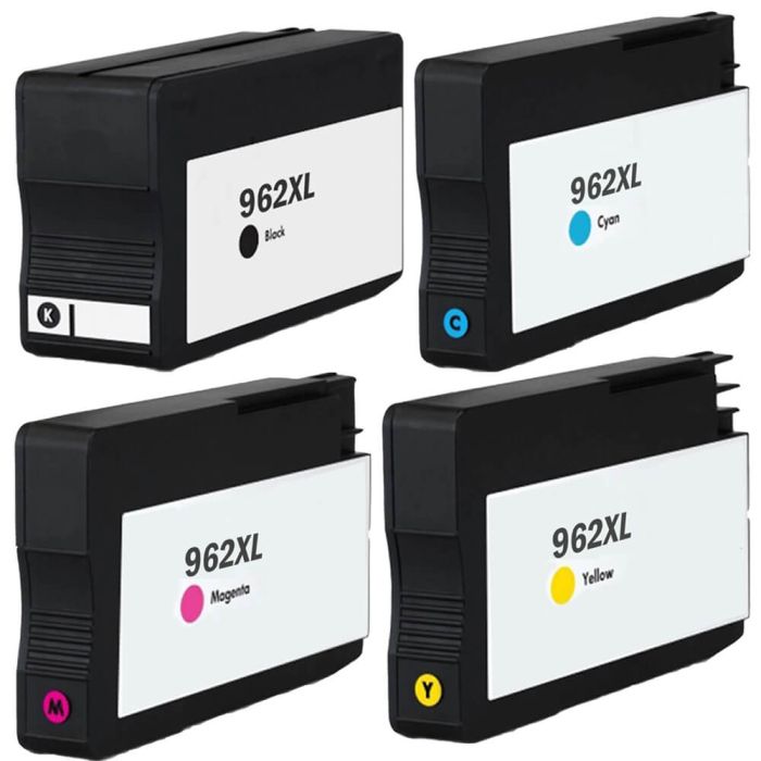 High Yield HP 962XL 4-Pack Ink Cartridges: 1 Black, 1 Cyan, 1 Magenta and 1 Yellow