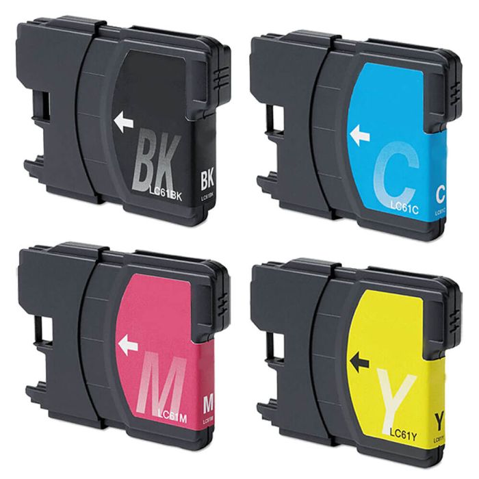 Brother LC61 Black & Color 4-pack Ink Cartridges