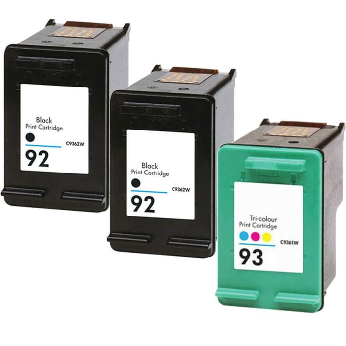 HP 92 Black & HP 93 Color 3-pack Ink Cartridges