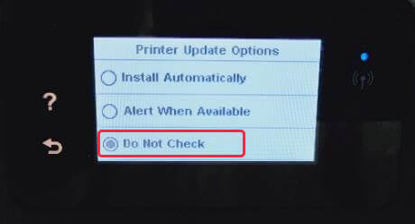 Do Not Check Printer Update Option