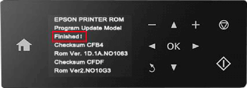 Epson printer screen display